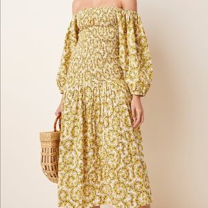RHODE Harper Dress in yellow ditzy floral NWT, S